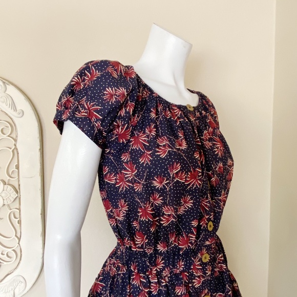 Eberjey | Womens Navy Blue/Burgundy Elsie Button Down Mini Dress | Size: S - Picture 3 of 9